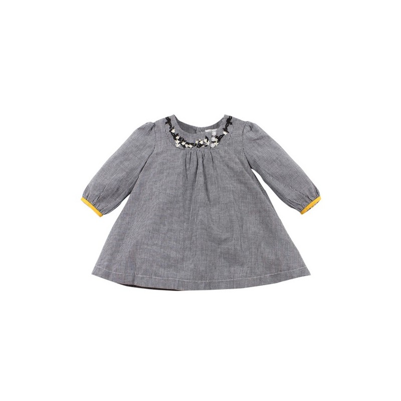 Bebe - Heidi Embroidered Long Sleeve Dress - Heidi Check