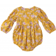 Designer Kidz - Millie Floral Long Sleeve Lace Romper - Honey Gold