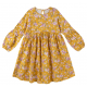 Designer Kidz - Millie Floral Long Sleeve Poodle Sleeve Dress - Honey Gold
