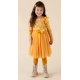 Designer Kidz - Millie Floral Long Sleeve Tutu Dress - Honey Gold