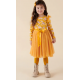 Designer Kidz - Millie Floral Long Sleeve Tutu Dress - Honey Gold