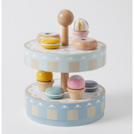 WOODEN CAKE STAND SET -...
