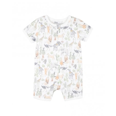 Bebe by Minihaha - Ellis Print Short Sleeve Zip Romper