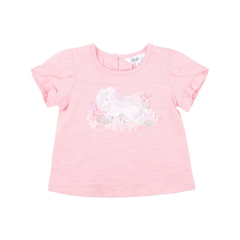 Bebe by Minihaha - Florence Unicorn Tee - Mid Pink