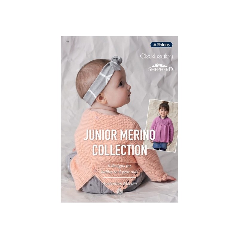 Junior Merino Collection Book 355 - Patons,Cleckheaton & Shepherd
