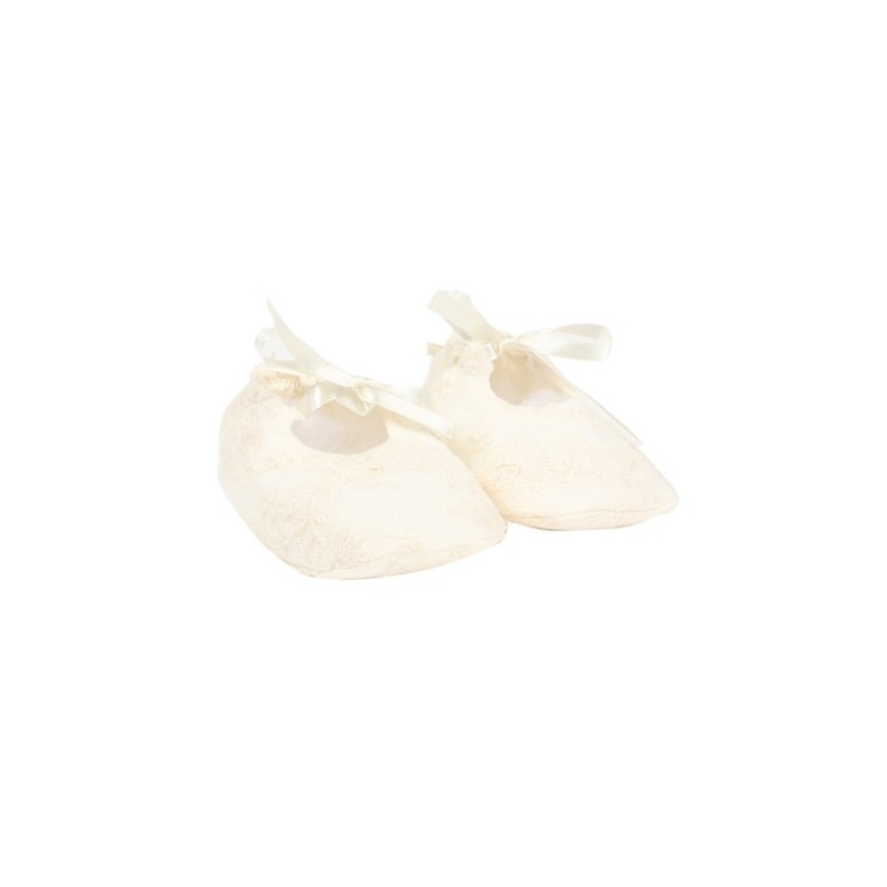 Bebe - Special Occasion Lace Slippers - Rich Cream