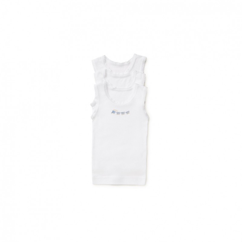 Marquise - 3 Pack Boys Singlets Blue Train