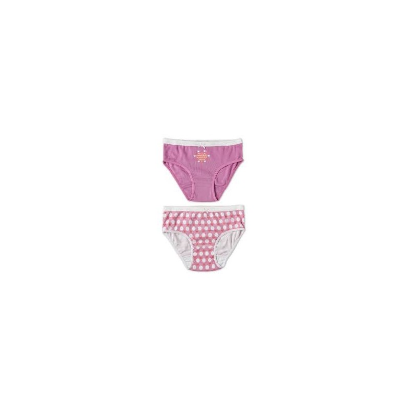 Marquise - 2 Pack Girls Underwear Hearts Lilac/Print