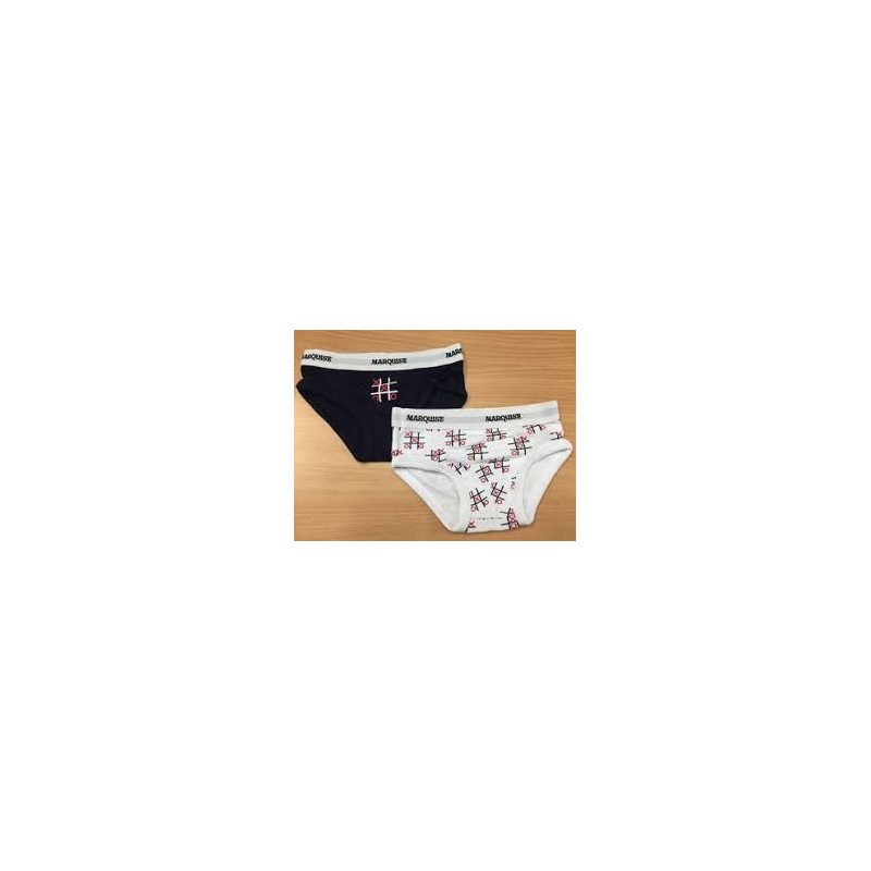 Marquise - 2 Pack Boys Underwear Tic Tac Toe Print/Navy