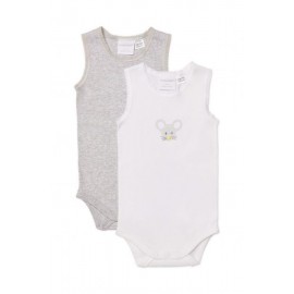 Marquise - 2 Pack Bodysinglet Mouse White/Grey
