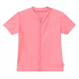 Seafolly - Sweet Summer Short Sleeve Zip Front Rashie Strawberry Pink