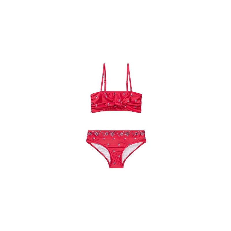 Seafolly - Indian Chintz Bandanna Tie Mini Tube Bikini Ruby Red