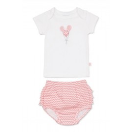 Marquise - T-Shirt and Bloomer Set Balloon - White/ Pink