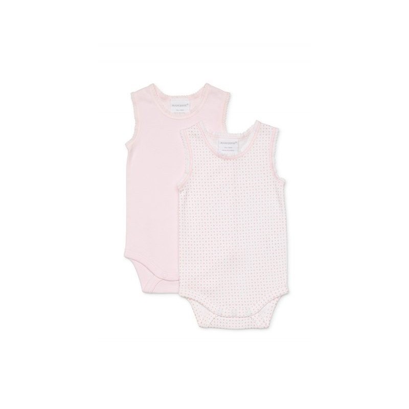 Marquise - Spotty Girls 2 Pack Bodysinglets - Pink/Print
