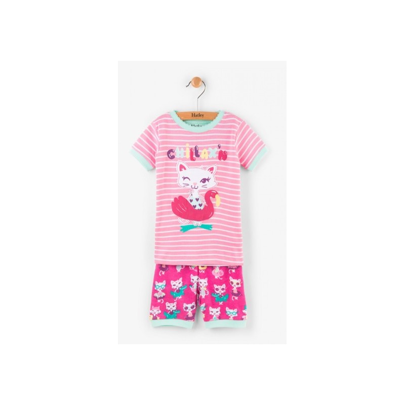 Hatley - Felines In Fun Floats Applique Short Pyjama Set