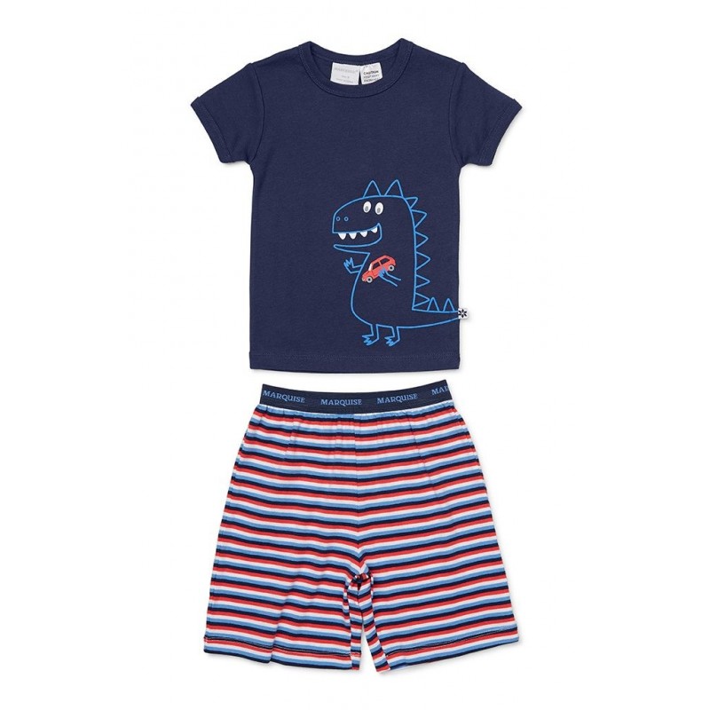 Marquise - Boys Dinosaur Pyjamas - Navy/Stripe