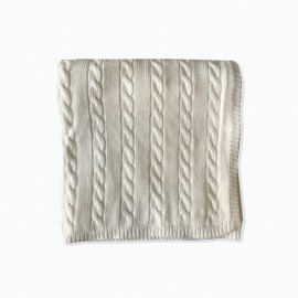 Beanstork - Classic Cable Blanket - Winter White