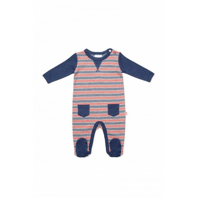 Marquise - Stripe Footed Studsuit